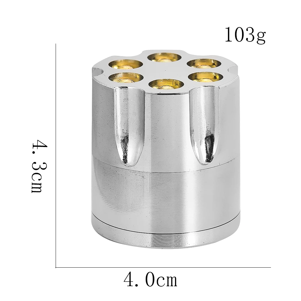 40mm Zinc Alloy Herb Grinder 3 Layer Bullet Shape Spice Miller