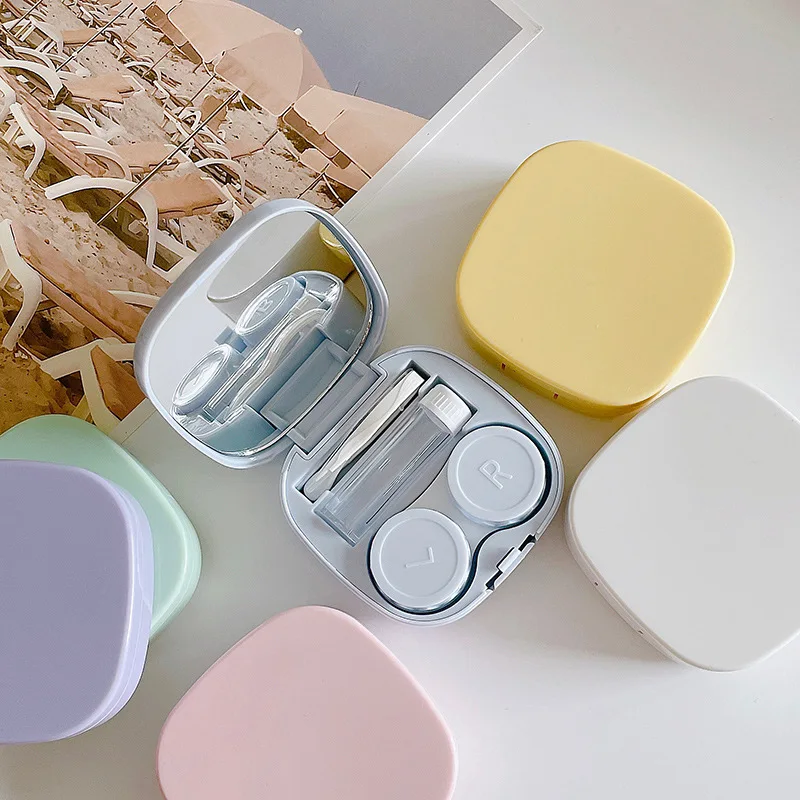 Contact lens case simple DIY square box portable beauty eye box companion dual box glossy storage box 2