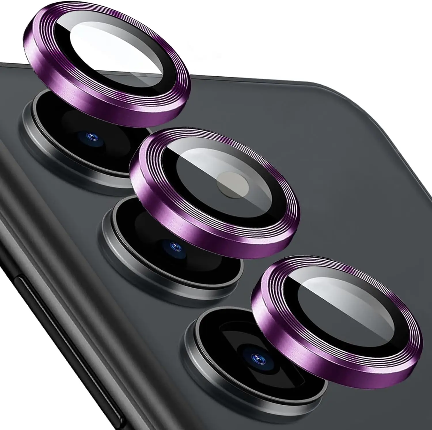 Premium Tempered Glass Camera Lens Protector with Metal Cover