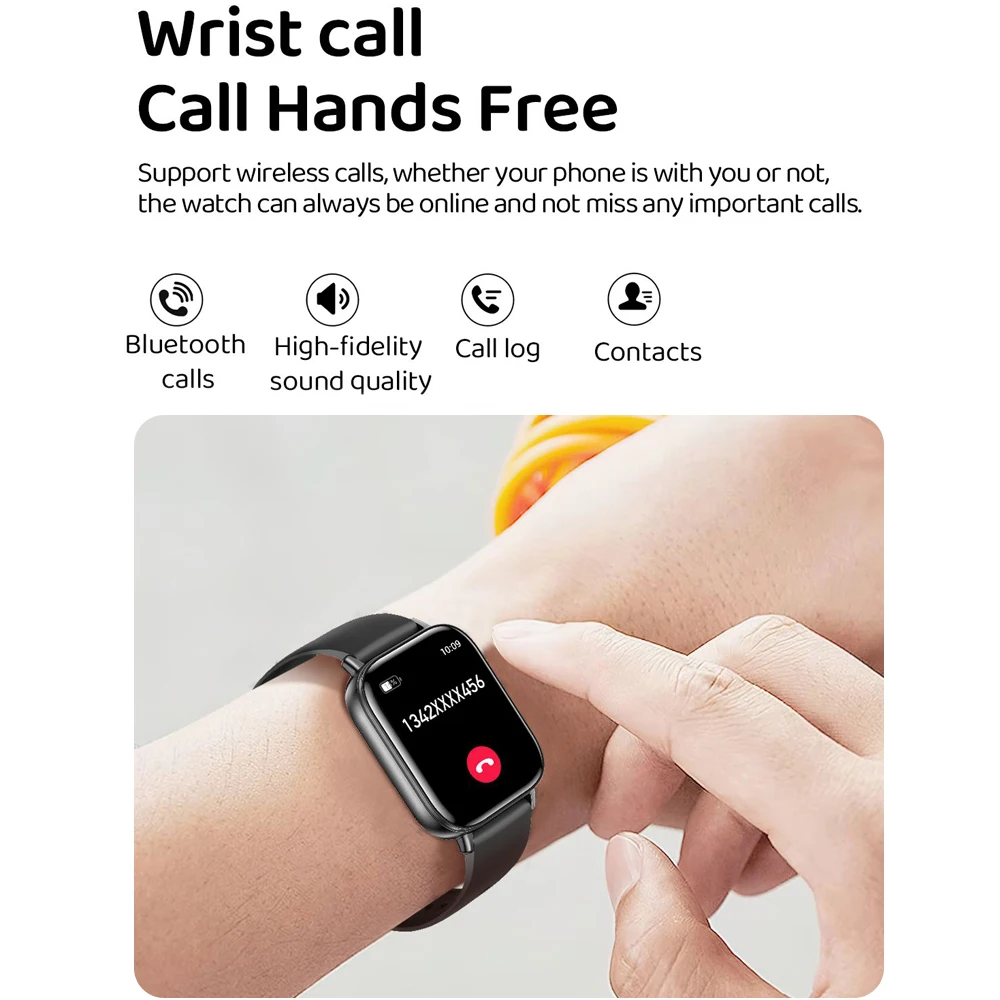 1.83 inch Smart Watch Heart Rate Health Monitoring Sports Bracelet BT Calling For Women Men + Box