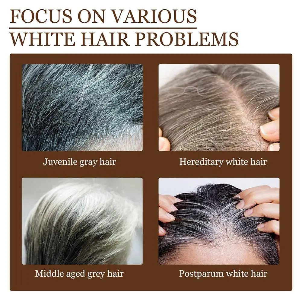 2PCS New Anti-greying Hair Serums Ganoderma Nutrient Hair Darkening Serums Anti Grey Hair Essence For Regrow Thicker Fuller
