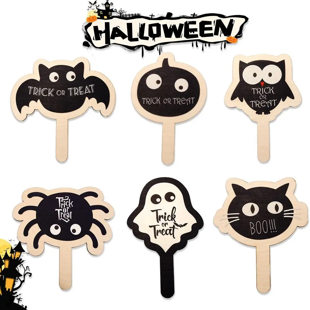 Halloween Holder Card Spider Pumpkin Hand-up Sign Durable Create Spooky Atmosphere Party Decoration for Trick-or-treating