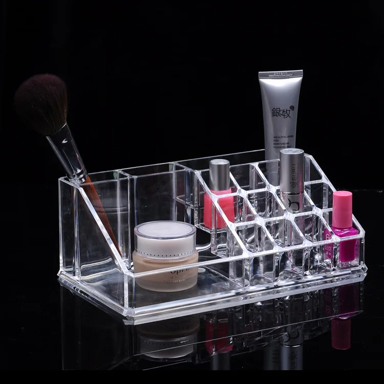 

Permanent Makeup 16 Holes Acrylic Tattoo Ink Cup Clear Crystal Box Makeup Pigment Cups Caps Storage Container Rack Holder Stand