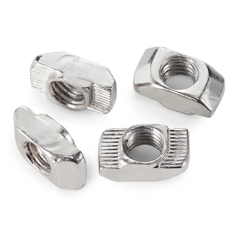304 RVS T-moeren 50st/100st 20 Serie/30 Serie/40 Serie/45 Sleuf T-moer