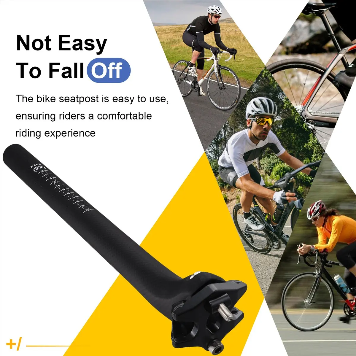 AD10 MTB 탄소 섬유 시트 포스트 27.2mm 산악/로드 자전거 시트포스트 무광 자전거 부품 350mm