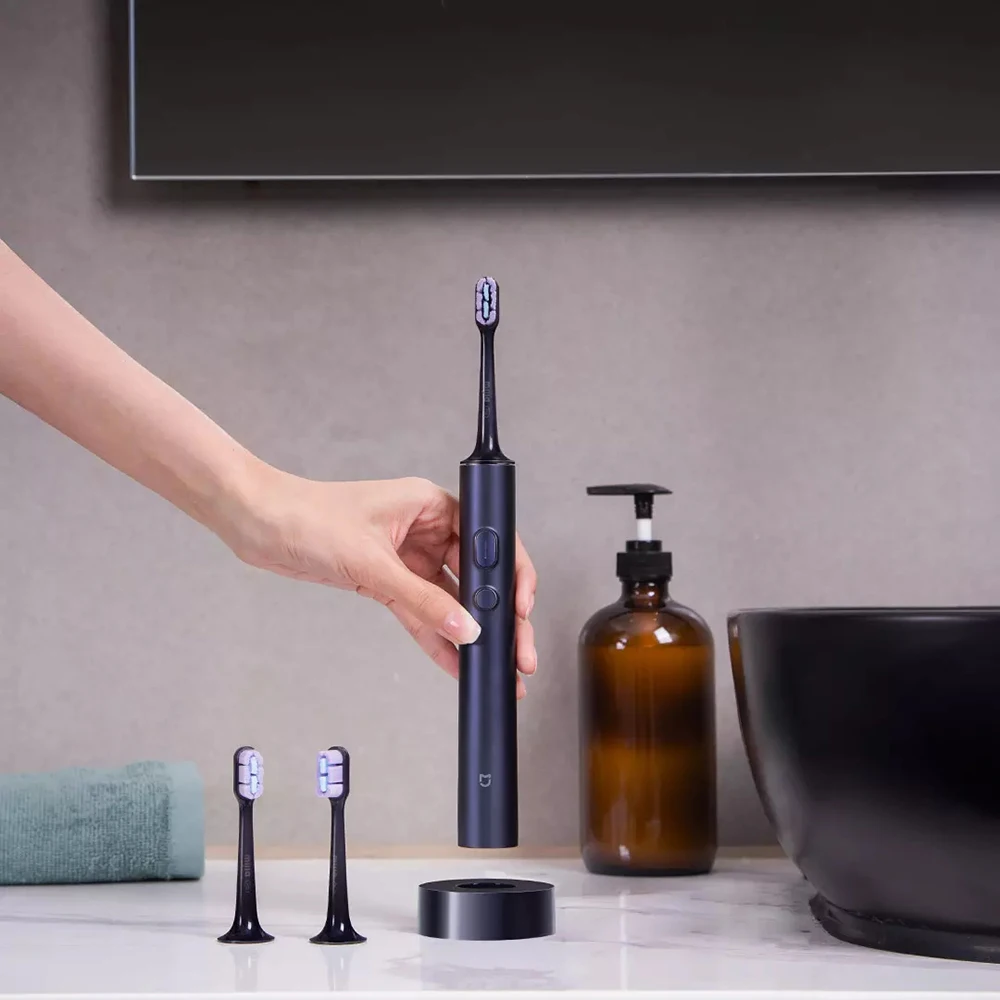 XIAOMI MIJIA T700 electric toothbrush 360&deg; Wireless Charging 3 Modes Ultrasonic Electric Toothbrushes With 2 Brush Heads