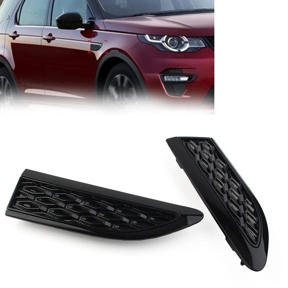 

1Pair Glossy Black Car Mesh Fender Side Vent Trim Decorative For Land Rover Discovery Sport 2015+ LR065248