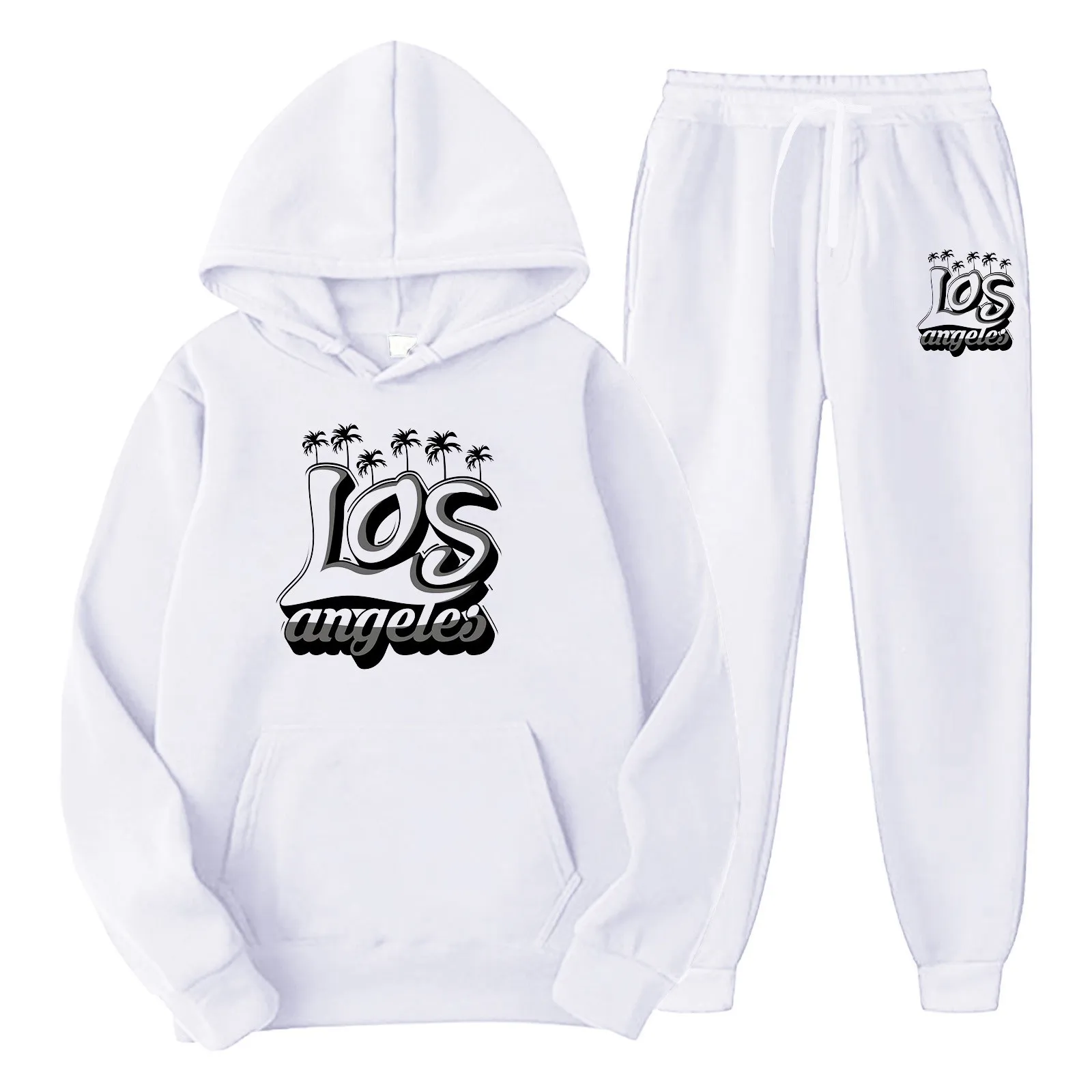 2024 men's sportswear hoodie+sports pants 2-piece set 2023 new fashionable and high-quality autumn/winter daily casual jogging c