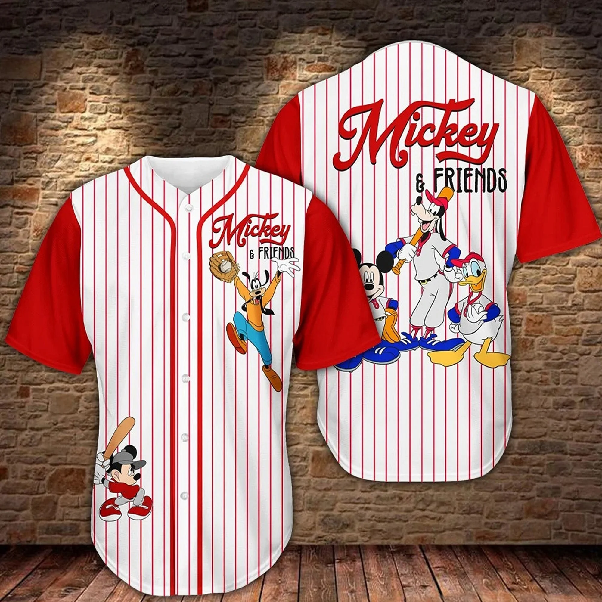 Mickey Mouse Baseball Jersey Men's Shirt Disney Minnie Mouse Shirt