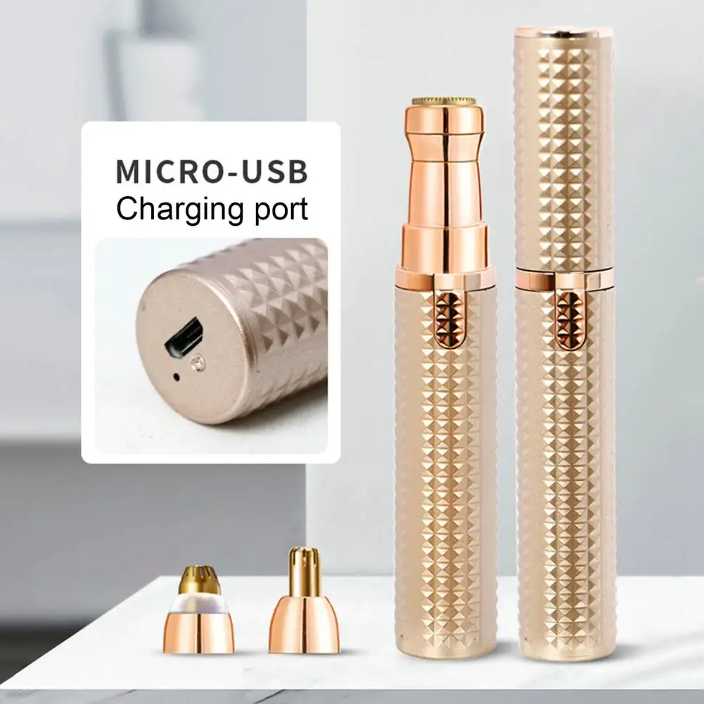 Women Shaver 3-in-1 Rechargeable Women's Shaver Painless Stainless Blade Electric Trimmer for Eyebrows Nose Legs Armpits Bikini 4
