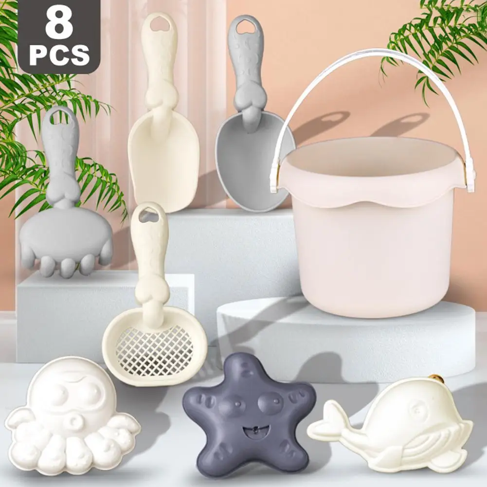 Mini Beach Toy Set Shovels Buckets & Sea-themed Molds For Kids Beach Fun Sandcastle Building Kit Outdoor Sand Toys For Toddler