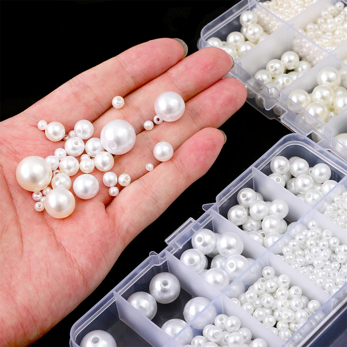 Abs perlen set perlen diy hand gefertigte ohrringe, armbänder, halsketten, handy ketten und dekorationen über 800pcs – Detail 4