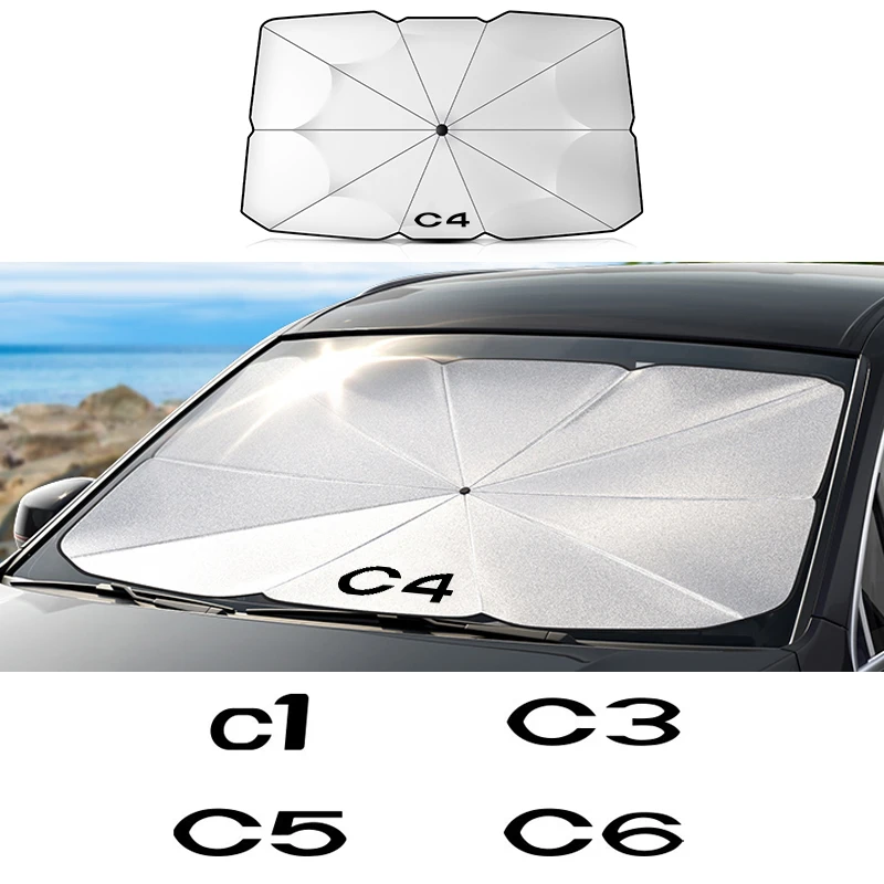 Car Windshield Sunshade Umbrella For Citroen C1 C2 C3 C4 C4L C5 C6 C8 C-ELYSEE VTS Xsara C-Crosser Berlingo Jumpy Nemo accessory