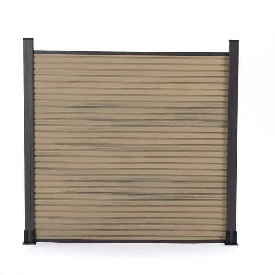 New metal fence panels aluminum wpc Wood Plastic Composite Panel Fence and gates for houses garden wpc fencing panel 2