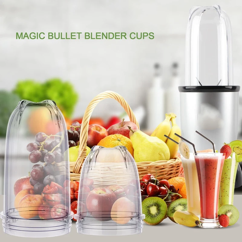 Blendin 2 Pack Replacement 16oz Tall Jar Cups,Fits Original Magic Bullet  Blender Juicer 250W, MB1001