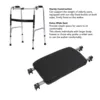 2Pcs Walker Seat Set Strong Load Bearing Black Soft Padded Rest Seat and White Quick Drainage Bath Plate Walker Attachable Seat 5