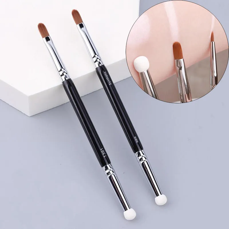 1/2pcs Doubleend Concealer Brush Sponge Precision Makeup Brushes Dark
