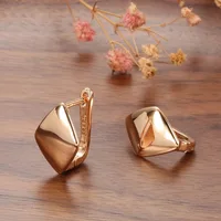 2025 Korean New Simple Geometry 14k Gold Earrings Fine Aros Mujer Oreja Earrings for Women Orecchini 14 K Gold Bizuteria Jewelry 4
