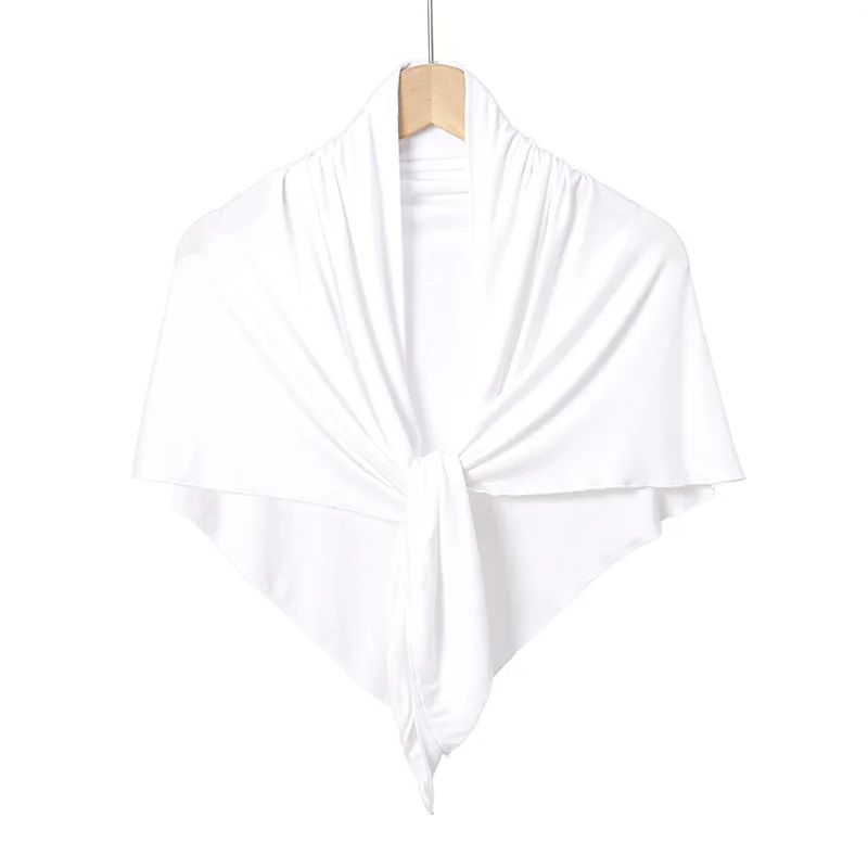 135 cm Heißer Verkauf Modal Jersey Hijab Dreieck Schal Frau Muslimischen Hijab Schals Damen Weiche Wraps Einfarbig Islamischen Stirnband turban – Detail 14