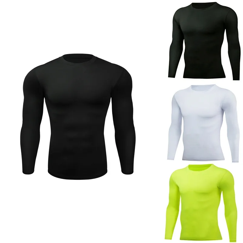 

Sports Tights Running Fitness Long sleeved Men's Four Seasons Basketball Sports Tights Quick drying Elastic Base Training Shirt