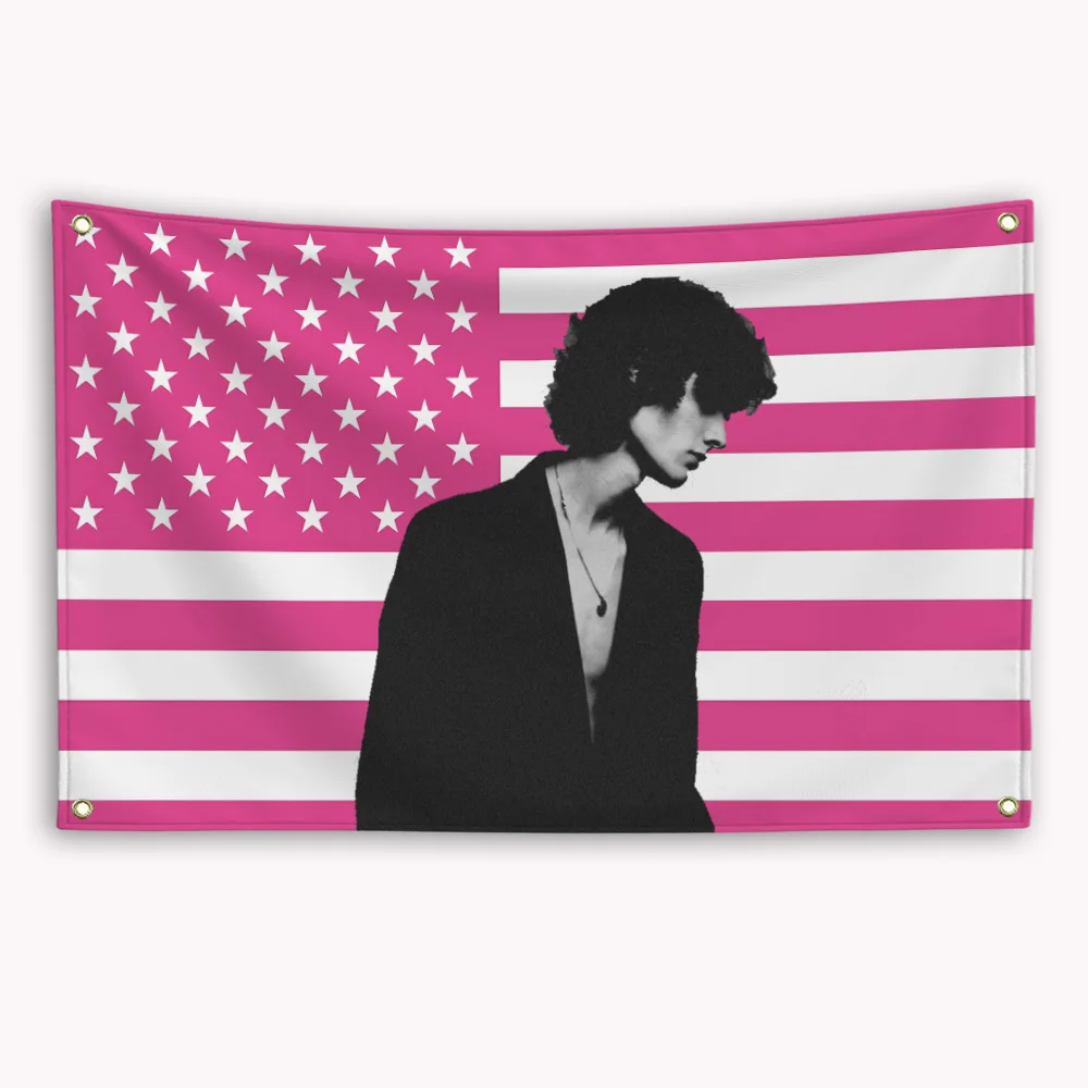 Ice Spice vlag wandtapijt, roze Ice Spice poster Amerikaanse vlag 0,91 m x 1,52 m, grappige feestdecoratie voor slaapkamer, woonkamer, slaapzaal muurhanger