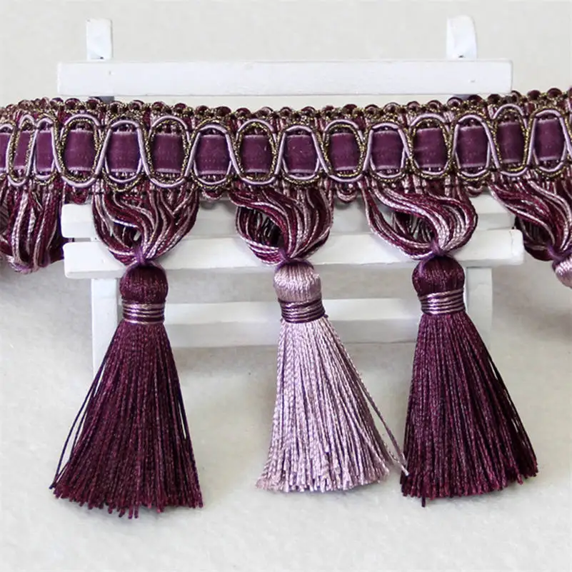 Curtain Edging Sewing Trims Tassel Fringe Upholstery DIY Door Cushion Decor 1M