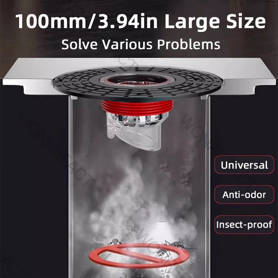Odor Proof Floor Drain Core Plug Backflow Preventer Toilet Sewer Filter Portable Bathroom