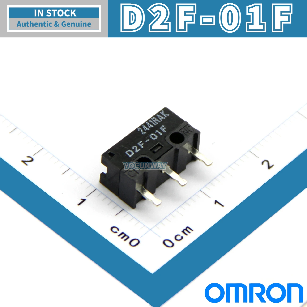 OMRON 마이크로 스위치, D2F-01F 그레이 도트 리미트 스위치, 3 핀 마우스 하단, 정품 일본, 신제품