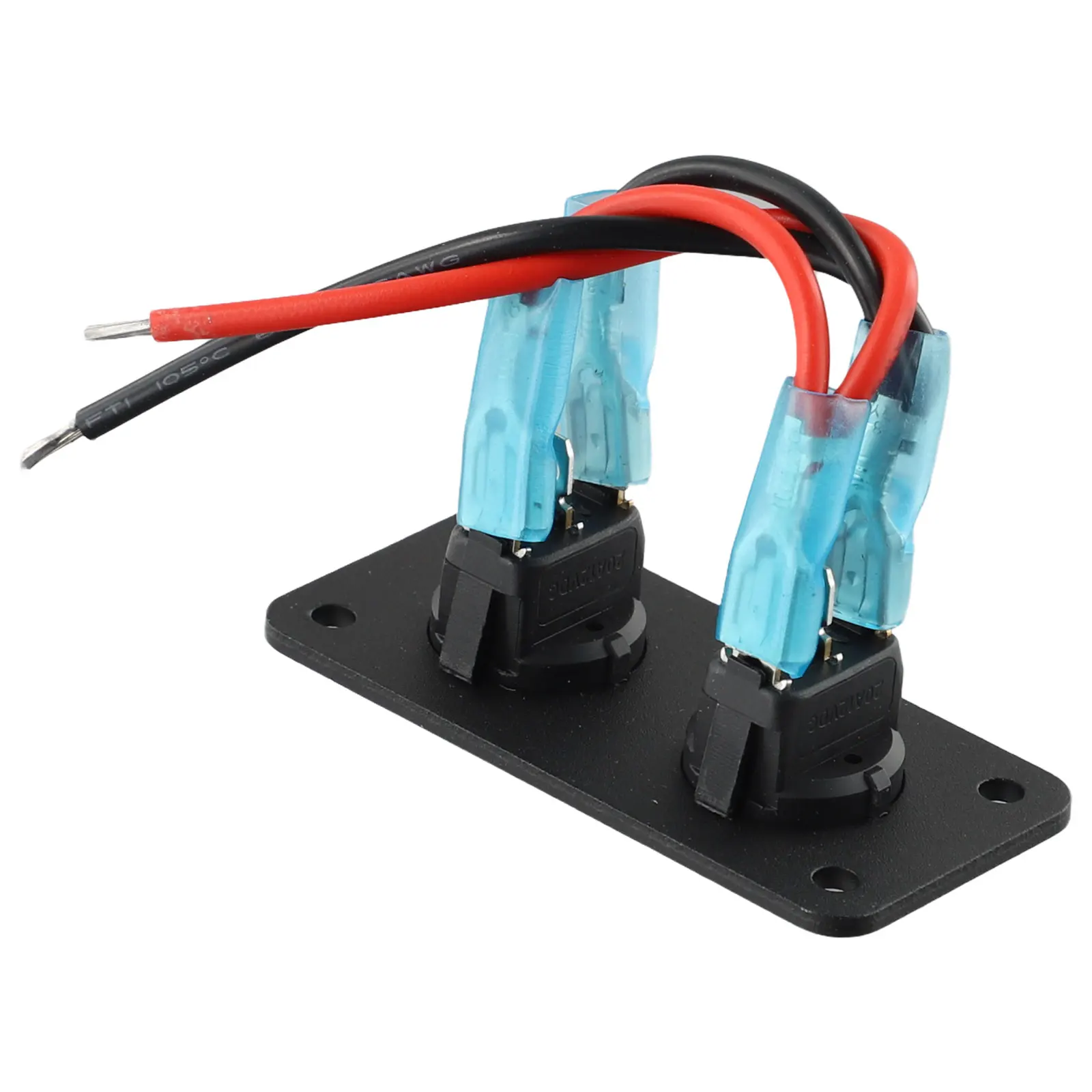 

Rocker Switch Switch Panel Waterproof 12-24V 2 Gang 72*40mm Accessories Black Parts Replacement Toggle Durable