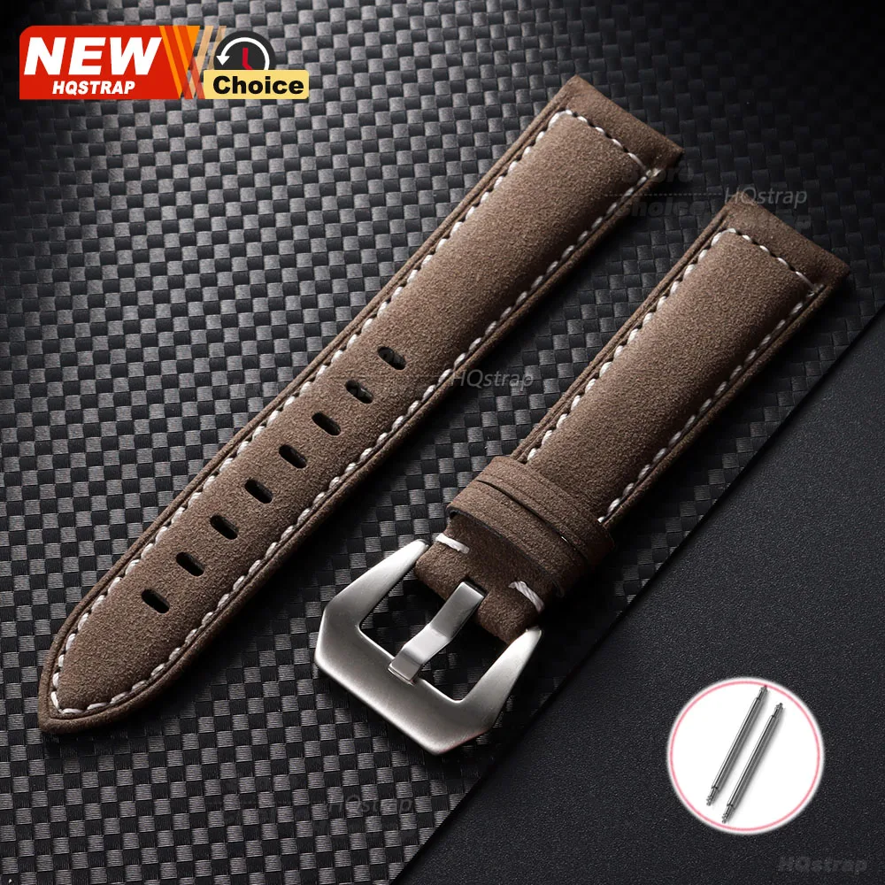 Handmade Matte Leather Watch Strap in Brown - Unisex Wristband, Multiple Width Options