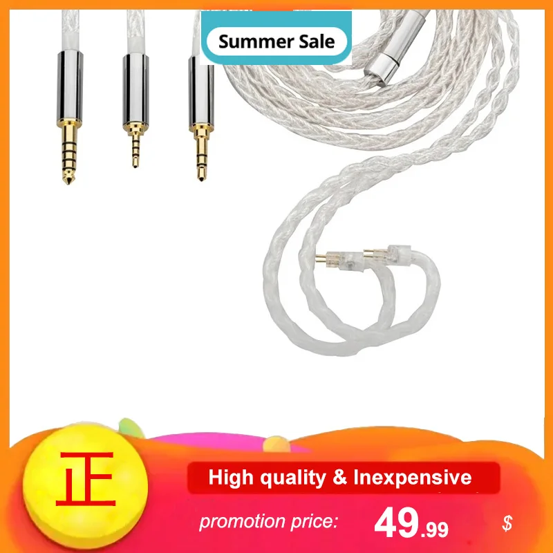 

MoonDrop Line K 2 Pin 0.78mm Earphone Cable High Purity Copper Silver-Plated Upgraded Cable for Kato Aria etc.