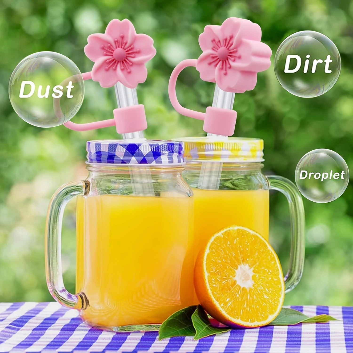 Straw Covers Flower Silicone Water Glass Bottle Shape Drinking Dust Cap Tips Accessory
