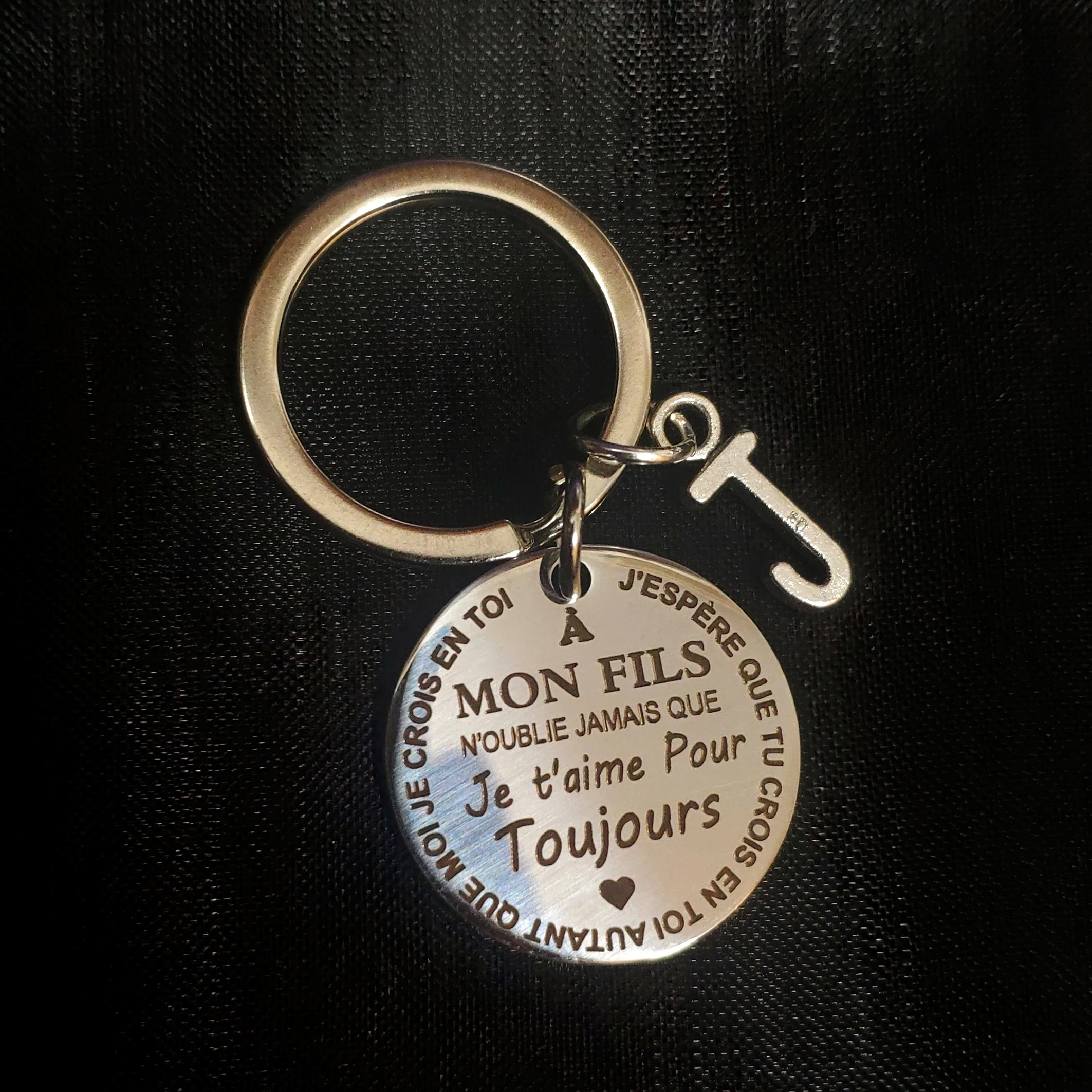 porte clef A MON Fils A MA Fille To My Son Daughter I Love You Forever  Inspirational Gift steel Keychains Christmas noel jewelry