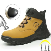 2025 New Rotating Button Work Boots Men Puncture-Proof Men Safety Boots Protective Shoes Indestructible Security Steel Toe Shoes