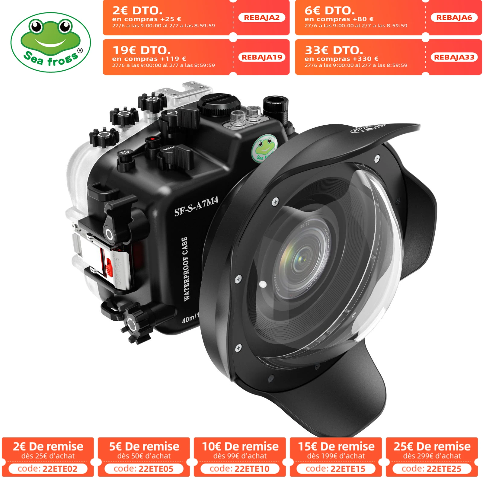 Seafrogs-40M 130ft 수중 카메라 하우징 6 &돔 포트  알파 7 IV (ILCE-7M4/s907 IV) 다이빙 카메라 케이스