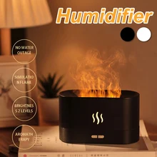 

Mini Humidifier with Simulation Flame Silent Rechargeable Aromatherapy Diffuser Night Light with Auto Shutdown for Home Bedroom