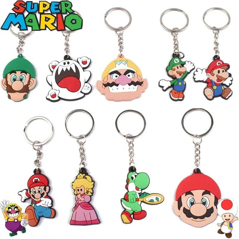 thumbnail image 2 of Llavero Kawaii Super Mario Yoshi, bonito Luigi, mochila escolar para niños, juguete de PVC, llavero, bolso para parejas, regalos decorativos, 2 of 5