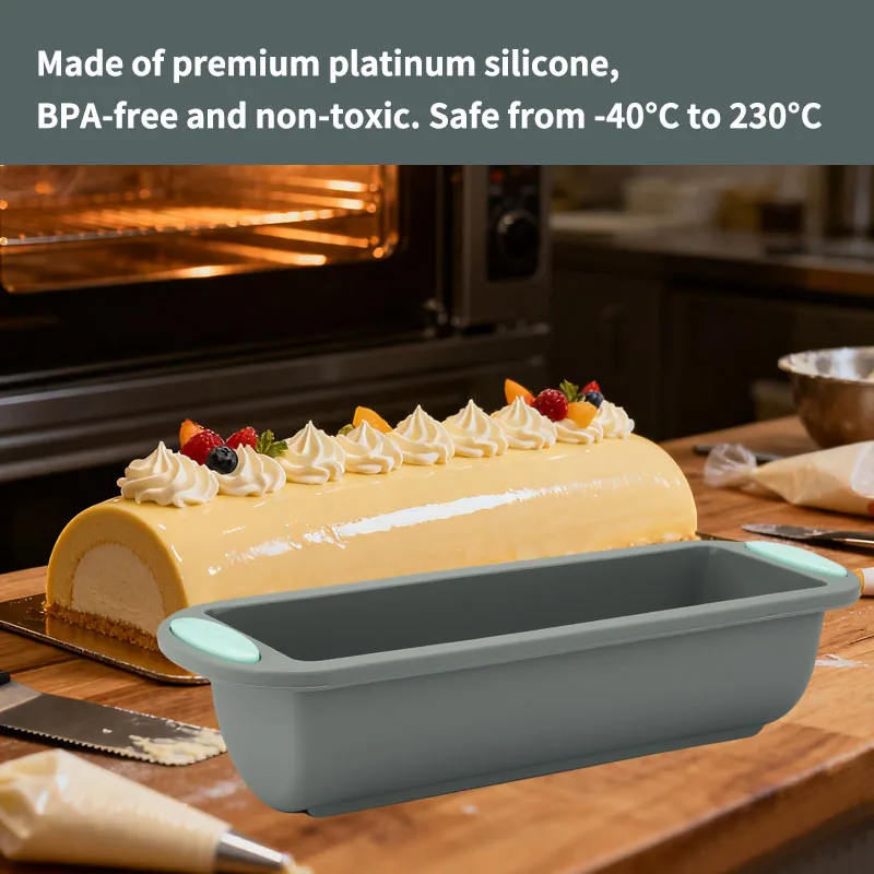 Large Non-Stick Silicone Loaf Pan - Professional Bakeware for Cakes, Pies, and Breads