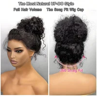 250 densité HD Invisi sangle 360 pleine dentelle frontale crépus bouclés perruque 30 pouces noir cheveux humains cordon confortable eau perruque sans colle 4