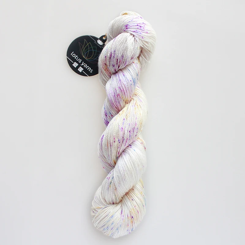 1 piece 50g Handpainted  Lotus Yarns Silk 8 Soft Shiny Lace Weight Yarn, Cool and Skin Friendly  Summer Yarn 2