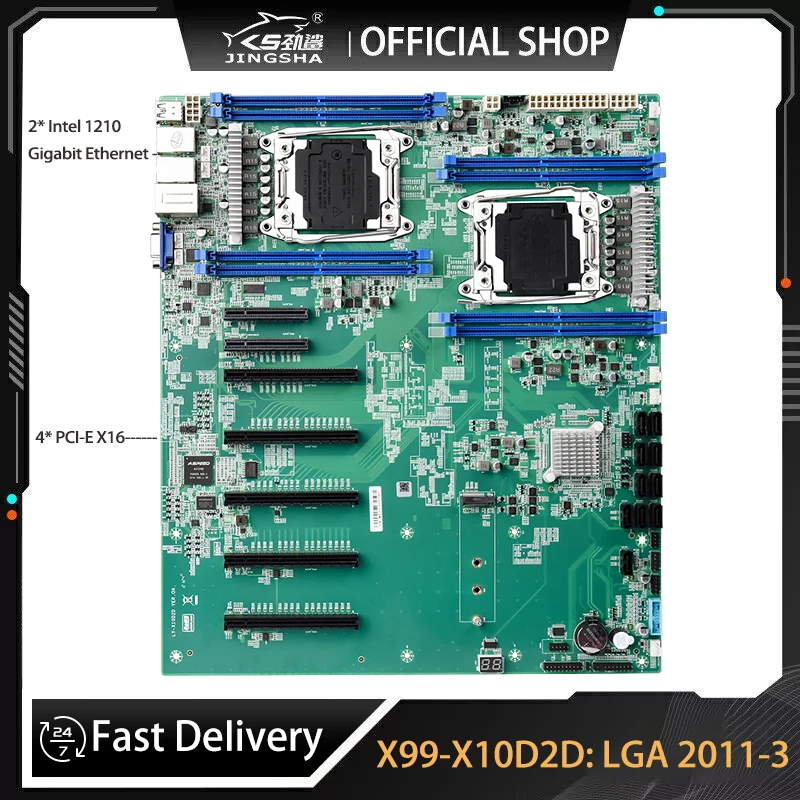JINGSHA X99 Dual CPU Motherboard Socket LGA 2011-3 X99 X10D2D