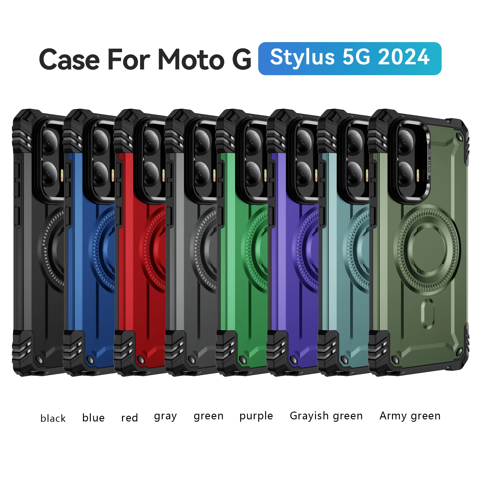 Magnetic Armor Shockproof Case with Magsafe and Metal Lens Stand Cover