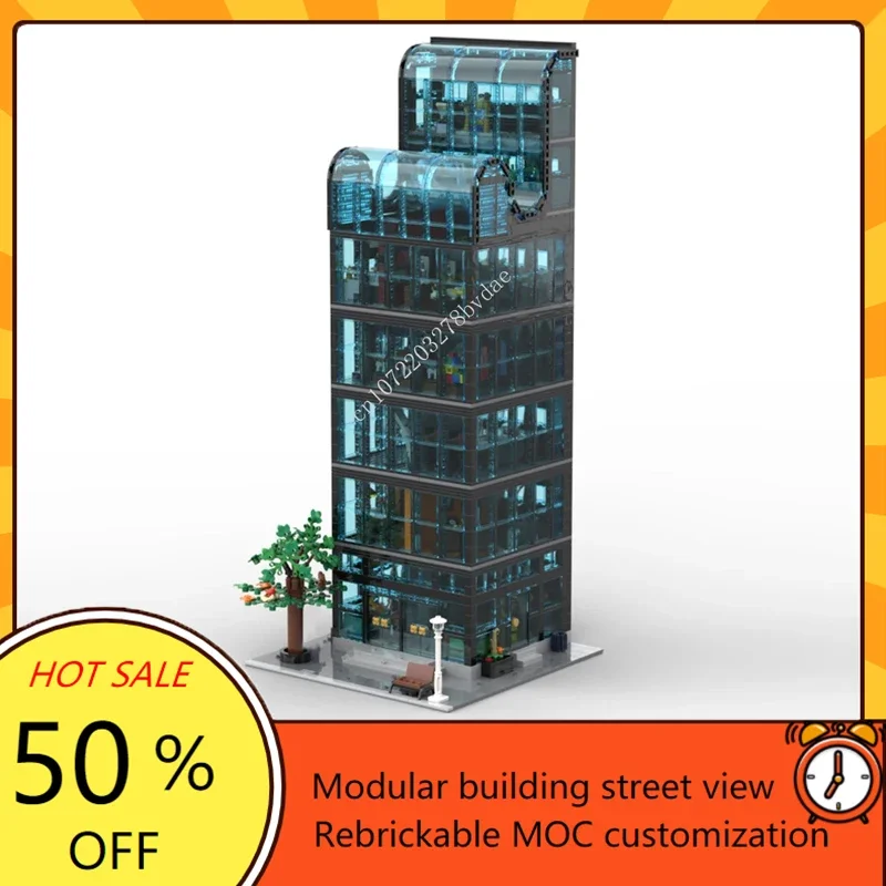 

3700PCS MOC Modular Downtown Skyscraper Street View Model Building Blocks Technology Bricks DIY Creative Assembly Kids Toys Gift