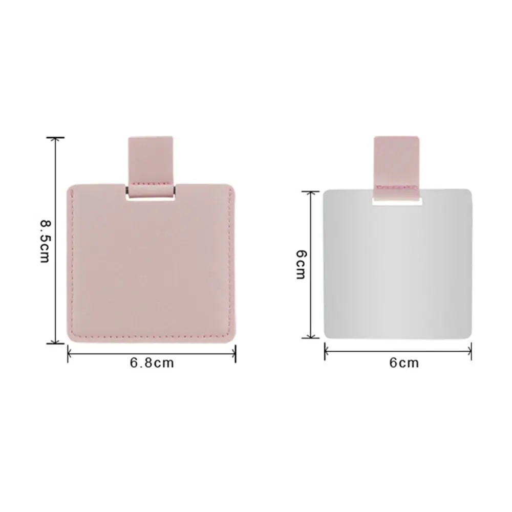 Makeup Mirror Beauty PU Protective Cover Compact Pocket Mirror Stainless Steel Mirror