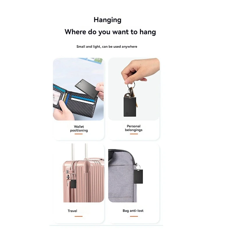 B04C-Wallet Anti-Loss Card Location Tracking GPS Smart Tag For Find My Bluetooth Device Ultra-Thin Card Wireless Charge