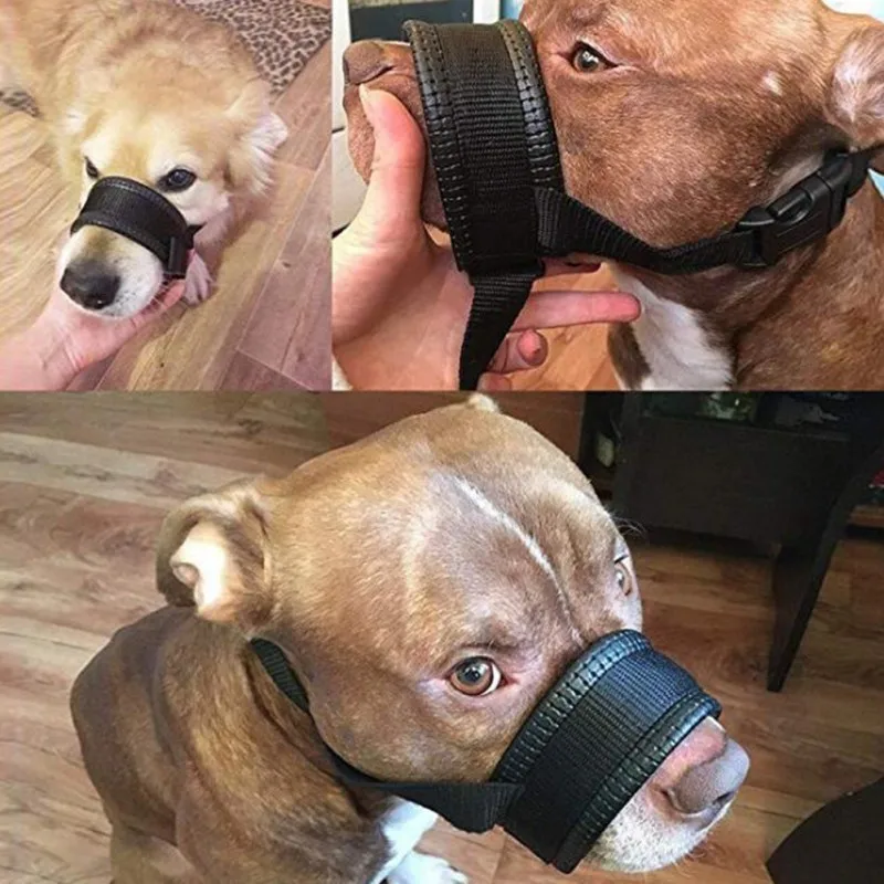 Nylon Adjustable Dog Muzzle Breathable Pet Mask Comfortable Chihuahua Accessories Soft Anti-Biting And Barking Dog Supplies dog muzzle