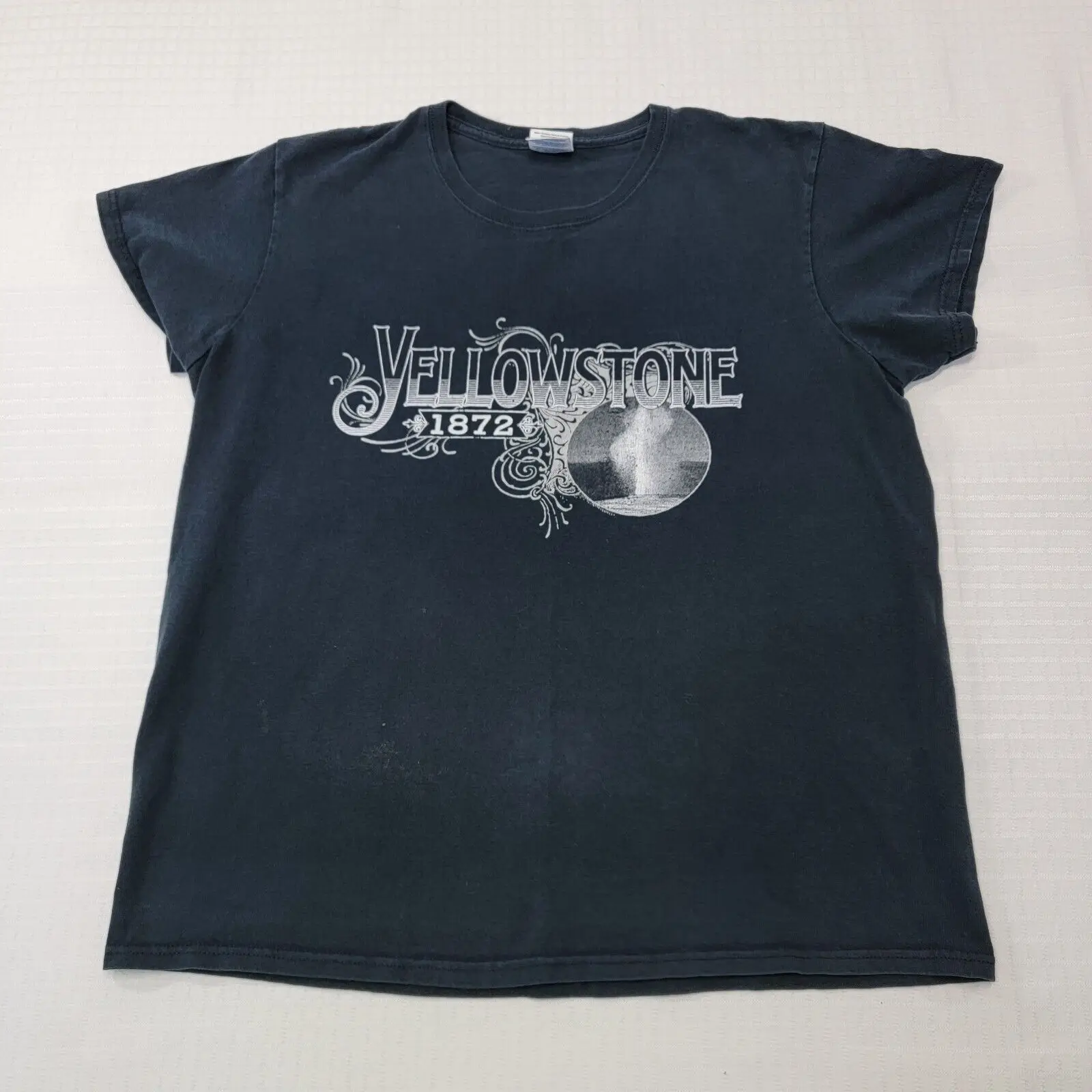 Yellowstone Spellout 1872 Geyser Graphic T-Shirt Nera Da Uomo Taglia Grande