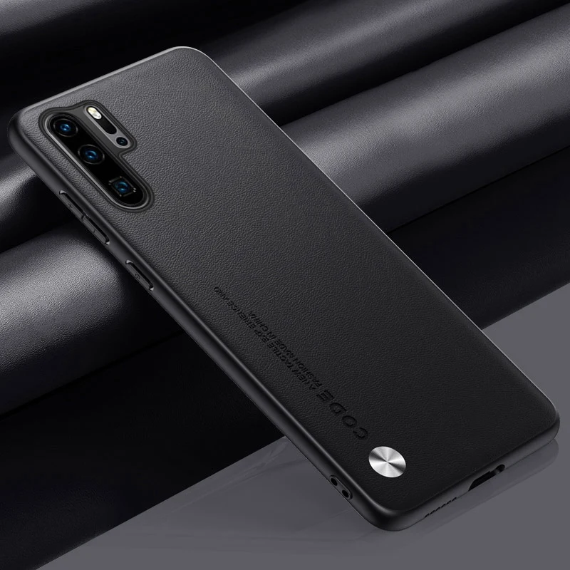 Elegant Matte Silicone PU Leather Phone Case - Full Protection Back Cover