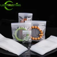 50pcs Soft Resealable Plastic Zip Lock EVA Bag Thick Antioxidant Matte Jewelry Phone Beads Cosmetics Rings Gift Frosted Pouches 1