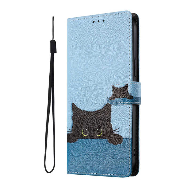 Cute Cartoon Cat Flip Wallet Phone Case Cover